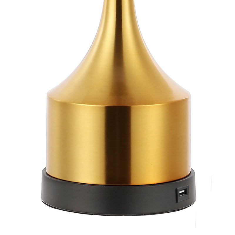 Lampe de table USB Cooper, Laiton doré