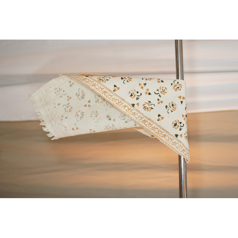 Honey Comb Hand Towel 100% Cotton 17X32 Handmade Block Print