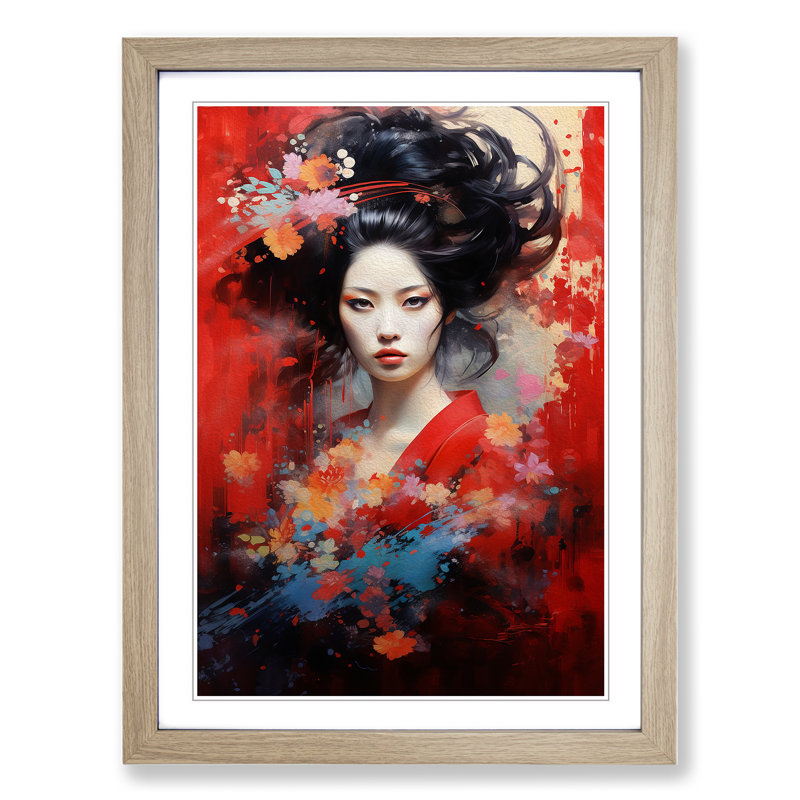 Single Picture Frame Print on Wood, 64cm H x 46cm W, Oak Framed
