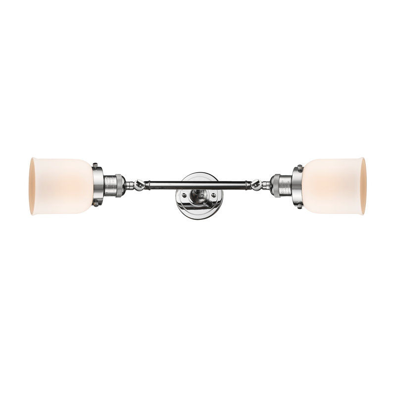 ClipperCove 2 - Light Dimmable Vanity Light, 60 Watt Vintage Incandescent Bulb, Polished Chrome, Matte White Cased