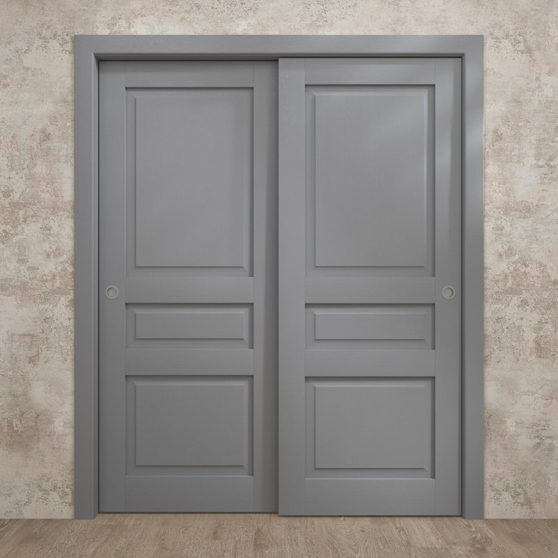 Portes coulissantes pour garde-robe coulissantes | Ego 5012 | Ensemble de quincaillerie Rails | Portes de garde-robe de chambre en bois massif