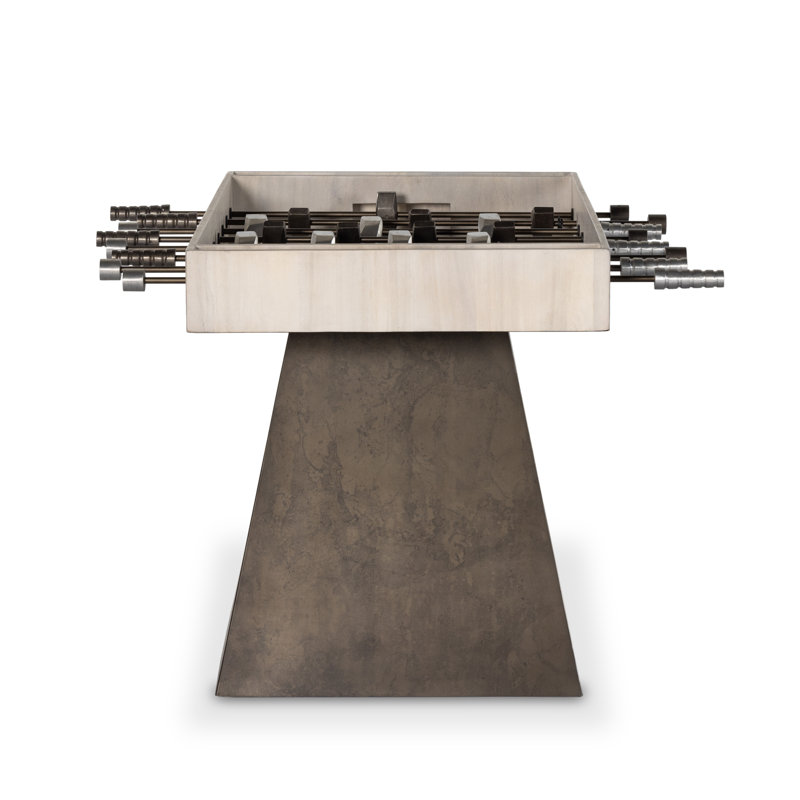 Wesson 56" Wood Foosball Table, Aged Aluminum/Polished Aluminum