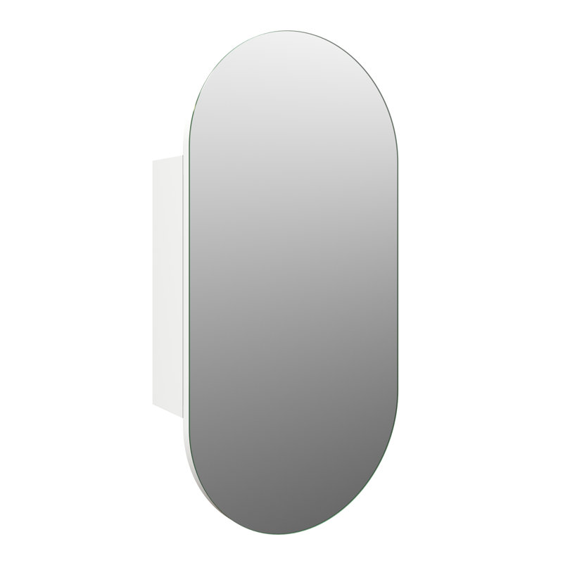 Recessed Frameless Single Door Medicine Cabinet with Adjustable Shelves