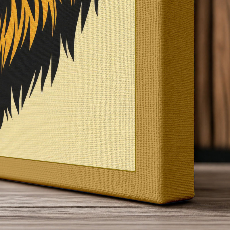 Noble Lion Rustic - Wrapped Canvas, 30x20 - 76.2 x 50.8 cm, Ochre Border