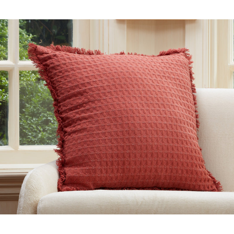 Oreiller carré 100% coton Agra, rouille