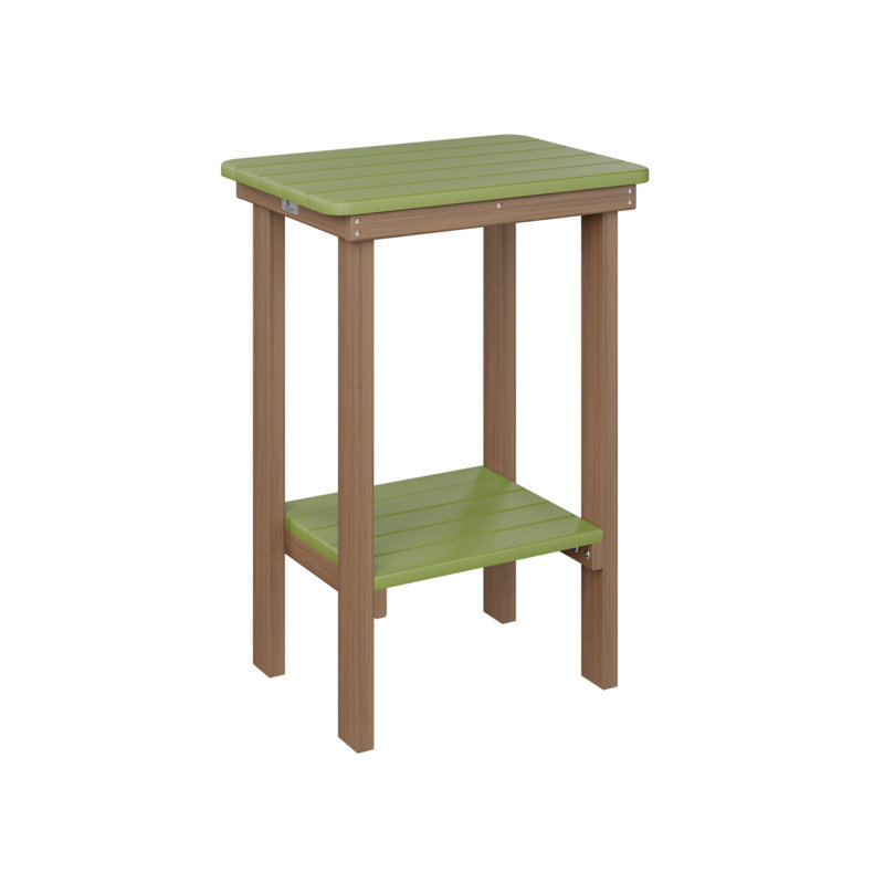 Berlin Gardens Rectangular End Counter Table, Kiwi Green, Antique Mahogany