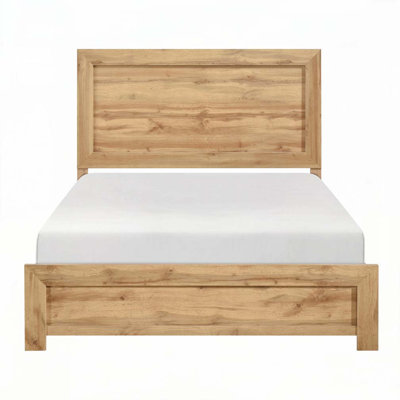 Rustic Wooden Panel Bed