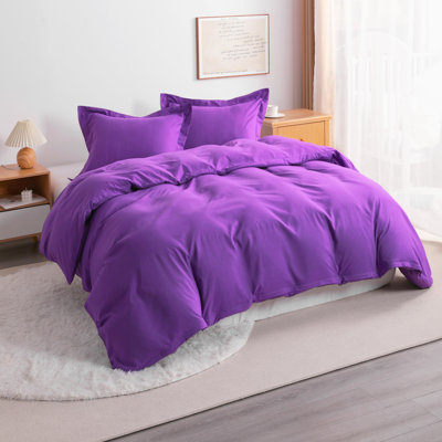 3 Piece Duvet Cover Set, 100% Brushed Microfiber Comforter Set with Ties - NTBAY