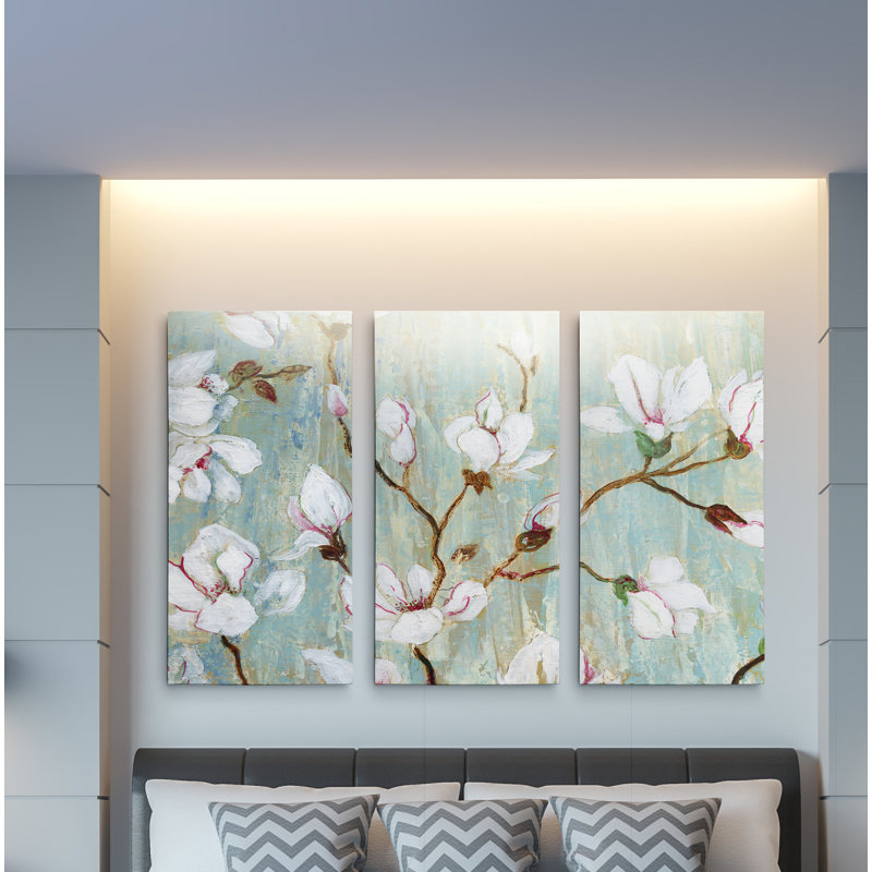 Dogwood Morning I - 3 pièces sur toile, H 32 po x l 48 po x P 1,5 po