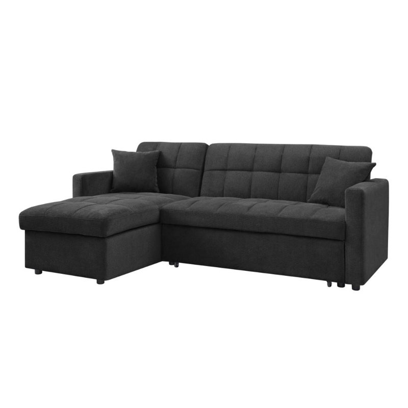 Harriet 3 Seater Sofa Bed, Black Linen