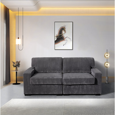 Adjustable Headrest Loveseat - Foam & Spring Cushions, Manufactured Wood Frame