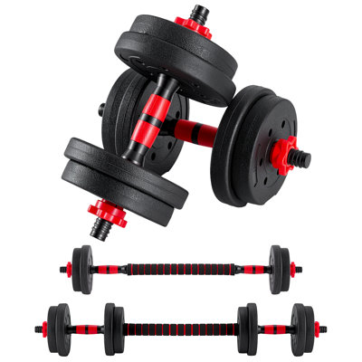 3in1 Adjustable Dumbbell  Barbell Set PE Weights Dumbbell Set