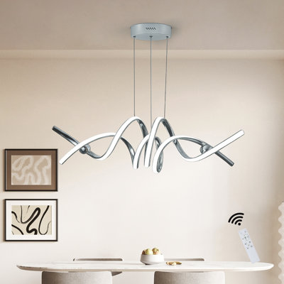 2 - Light Kitchen Island Linear Led Pendant