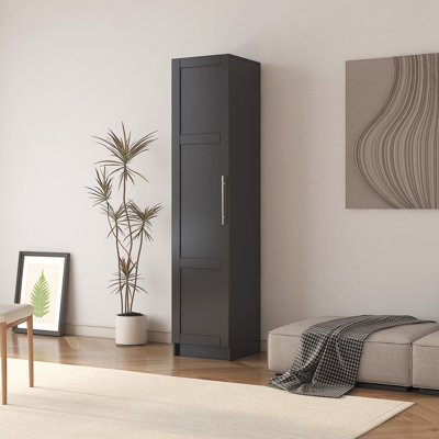Armoire murale noire empilable, tablettes et portes mobiles. Idéal pour la cuisine, la buanderie et le garage. Fait de cloisons supplémentaires. Salle de bain robuste. Facile à nettoyer