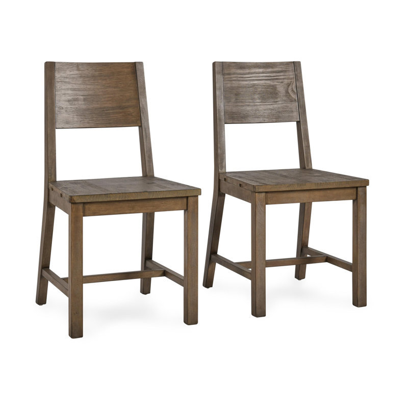 Athziri Solid Wood Dining Chair, Distressed Brown