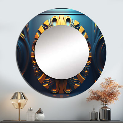«Semja Classical Golden Goddess Woman», miroir mural décoratif pour femme, miroir rond doré, impression sur métal