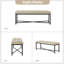 Anahli 50.5'' W Modern Genuine Leather Bench with Button-tufted and Metal Legs-1536914463