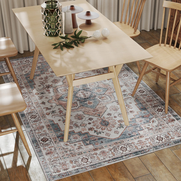 4' x 6' Vintage Style Flannel Faux Fur Area Rug, Soft Non-Slip Washable Rug, Rectangle 4' x 6'