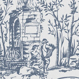 Laura Ashley Toile De Jouy Sugared Grey Wallpaper