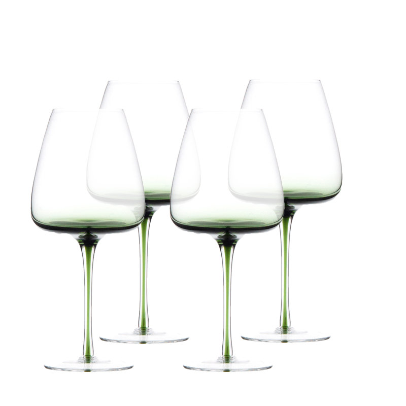 Gem Amber Wine Glass 18 oz, Green/Clear