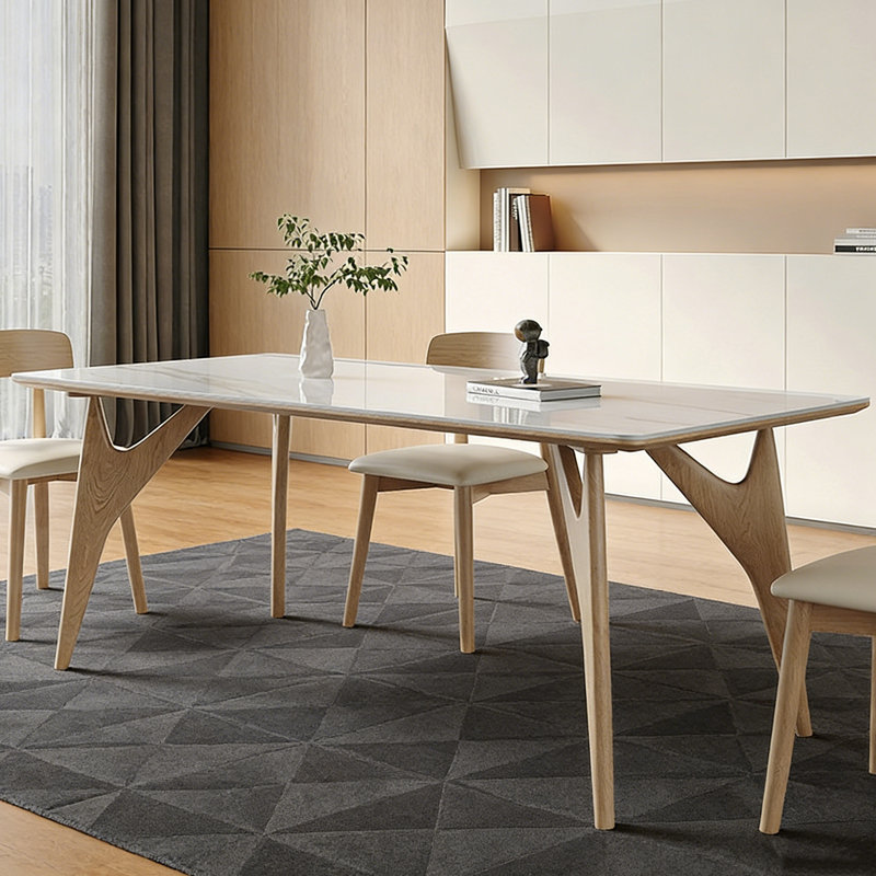 Table de salle à manger italienne moderne, 7 pièces : table, 6 chaises, H 29,53 po x l 78,74 po x P 35,43 po