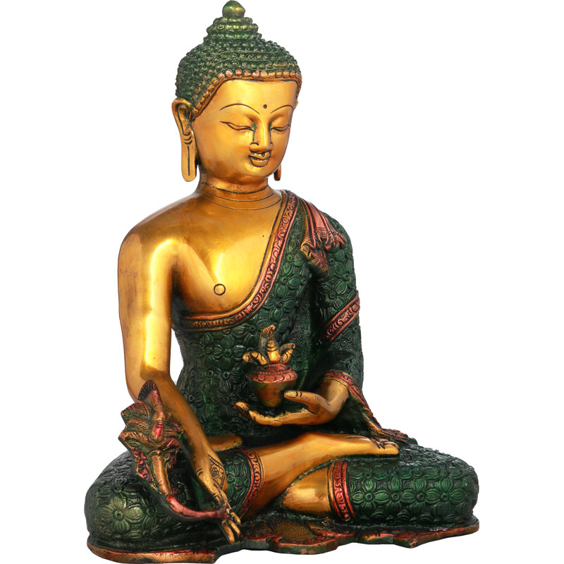 Statue Morea Bhaishajyaguri, Or / vert / rouge