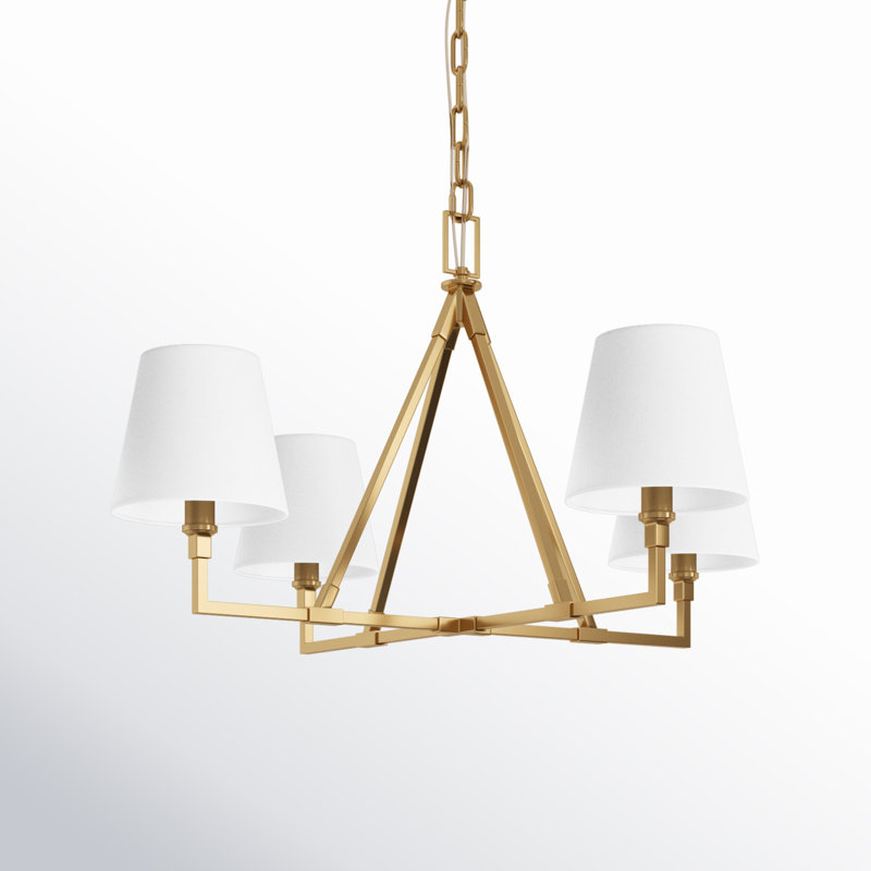 Perth 4 - Light Chandelier, 18.12" H x 31" W x 31" D, Burnished Brass