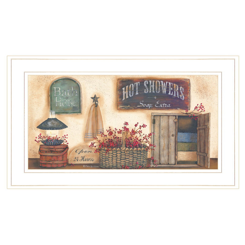 "Bath House" par Pam Britton, prêt à accrocher, reproduction encadrée