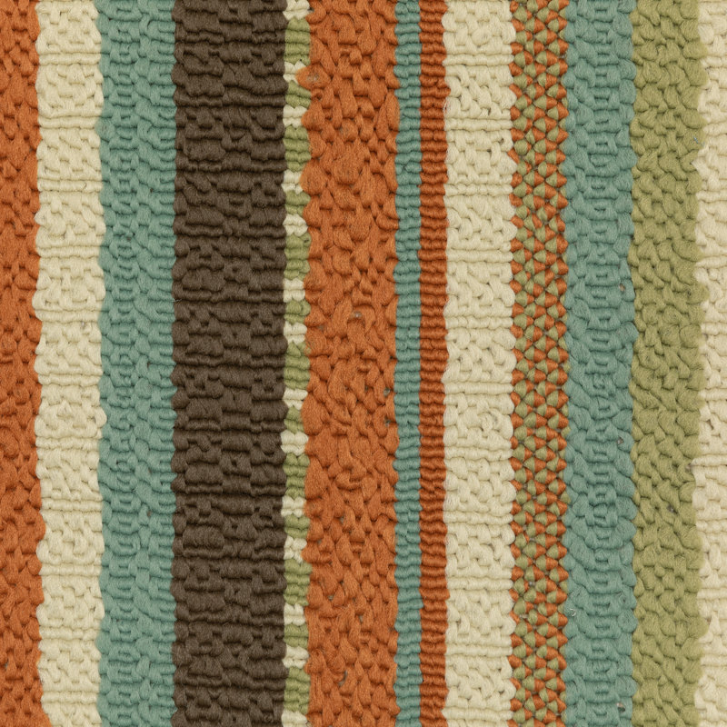 Tapis rayé vert intérieur / extérieur Brendel, Tapis de couloir 2 pi 3 po x 7 pi 6 po