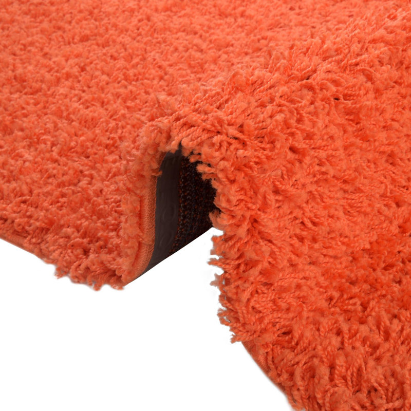 Tapis noir de jais Santoshi, Ovale 5 pi 3 po x 8 pi, Tiger Orange