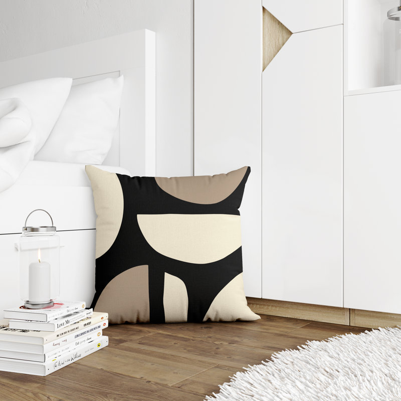 Coussin intérieur / extérieur en polyester filé Lara, 17 po x 17 po, Blanc cassé
