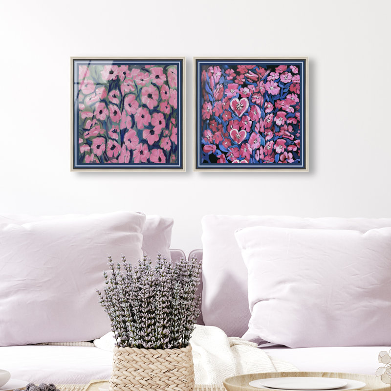 Forever Blooming Set Set by Oliver Gal, 26"H x 26"W, Silver Floater Frame