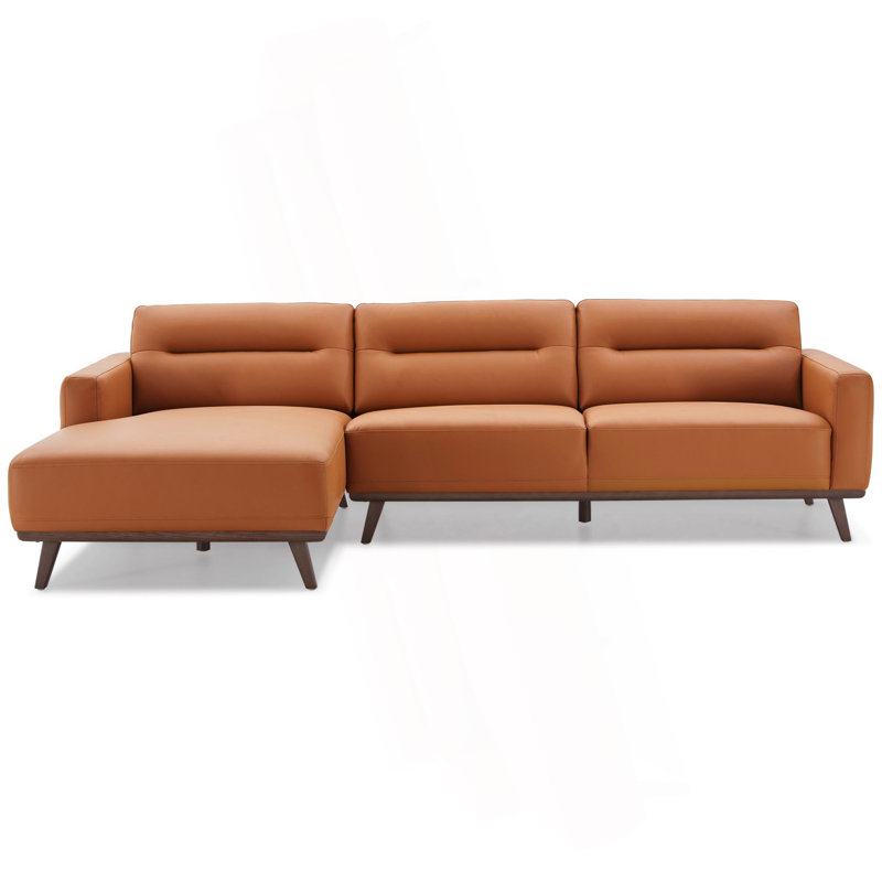 Charmant canapé modulaire en cuir vegan en forme de L pour un confort ultime