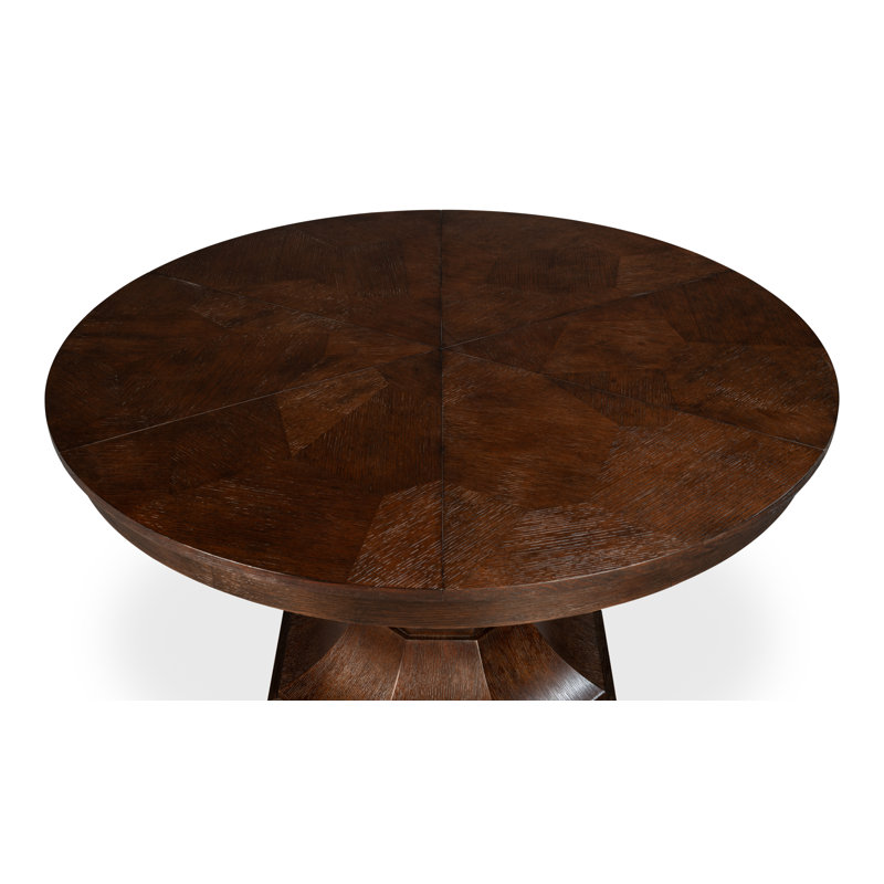 Giselle Round Dining Table, Burnt Brown Oak, 30"H x 55"L x 55"W