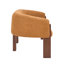 Canapé d'appoint compact et moderne incurvé de 70 cm (27,5 po) de largeur, recouvert de tissu bouclé, avec pieds en bois massif-1577002432-1577002433
