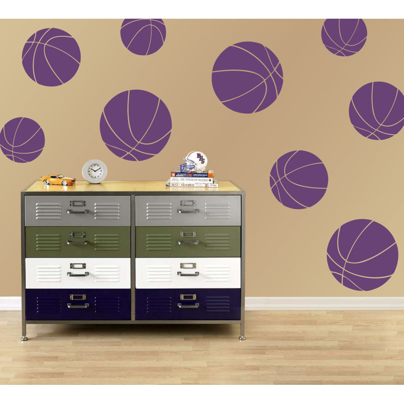 Décalcomanie murale baskets, H 40 po x l 40 po x P 0,01 po, Violet