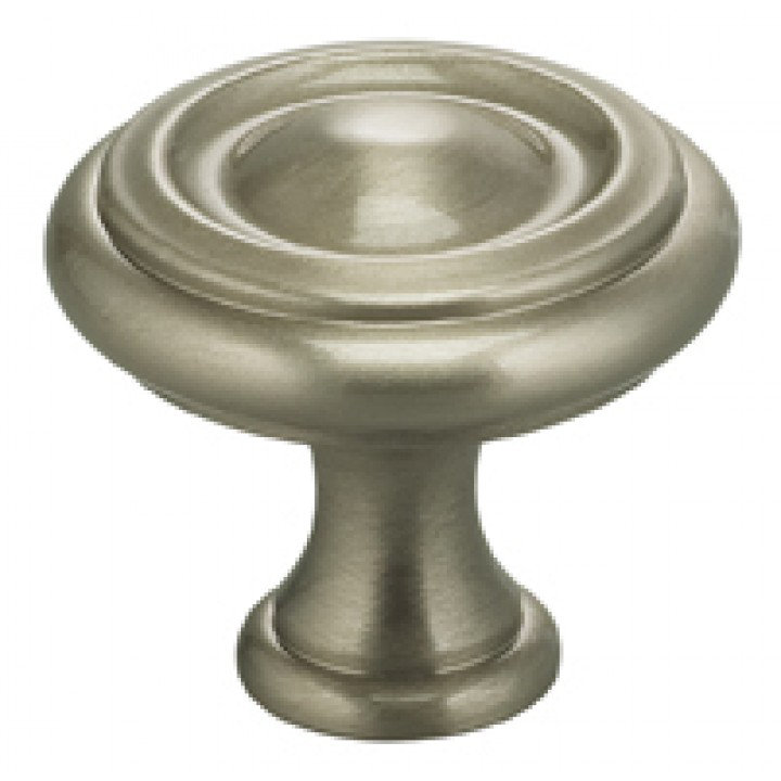 Poignée champignon surdimensionnée de 1,1875 po de diamètre, Nickel satiné, H 1,56 po x l 1,56 po x P 1,19 po