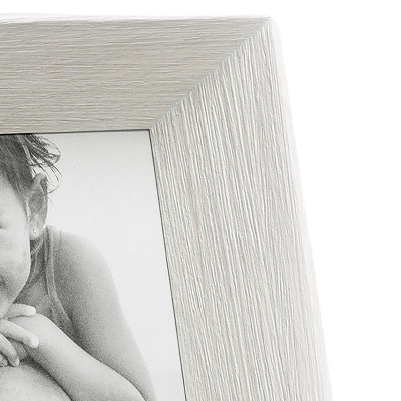 Cadre pour photo simple en bois embossé, Blanc, 5" x 7"