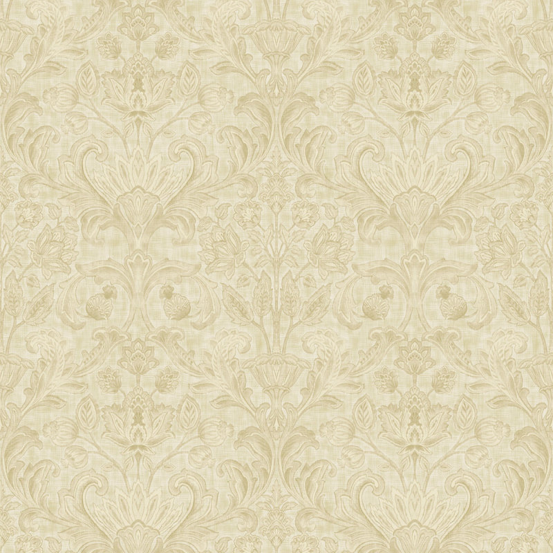 Elegance Collection Damask Sheen Finish Wallpaper Roll, Beige