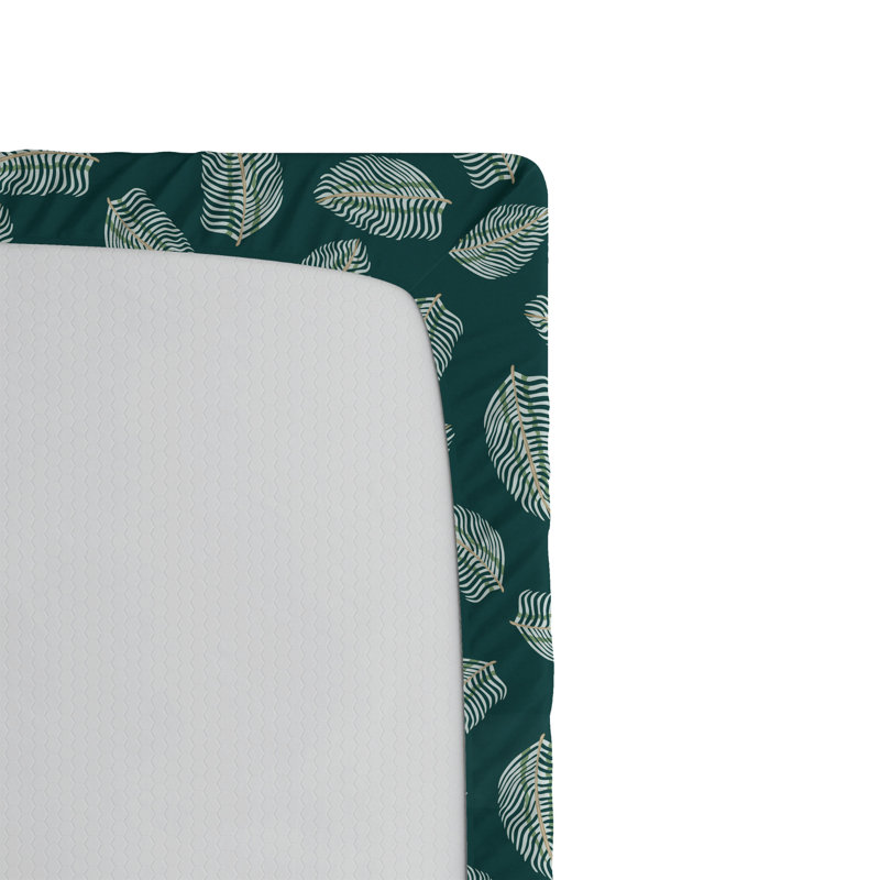 Drap-housse à motif floral Ambesonne, Drap-housse de taille très grand, Vert forêt, blanc / floral