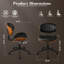 Chaise de bureau pivotante en similicuir moderne et ergonomique à hauteur réglable pour bureau à domicile-1666176390