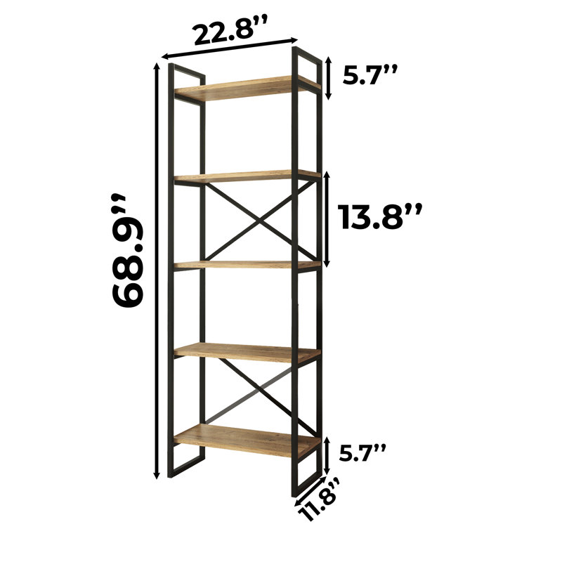 5 Tiers Metal Frame Etagere Bookcase
