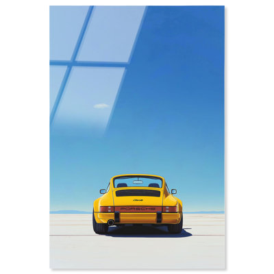 «Yellow Car Acrylique» par Notoriart, prêt à accrocher