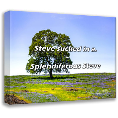 Artsy Quote "Steve sucked in a." By Splendiferous Steve Gallery Wrapped Canvas