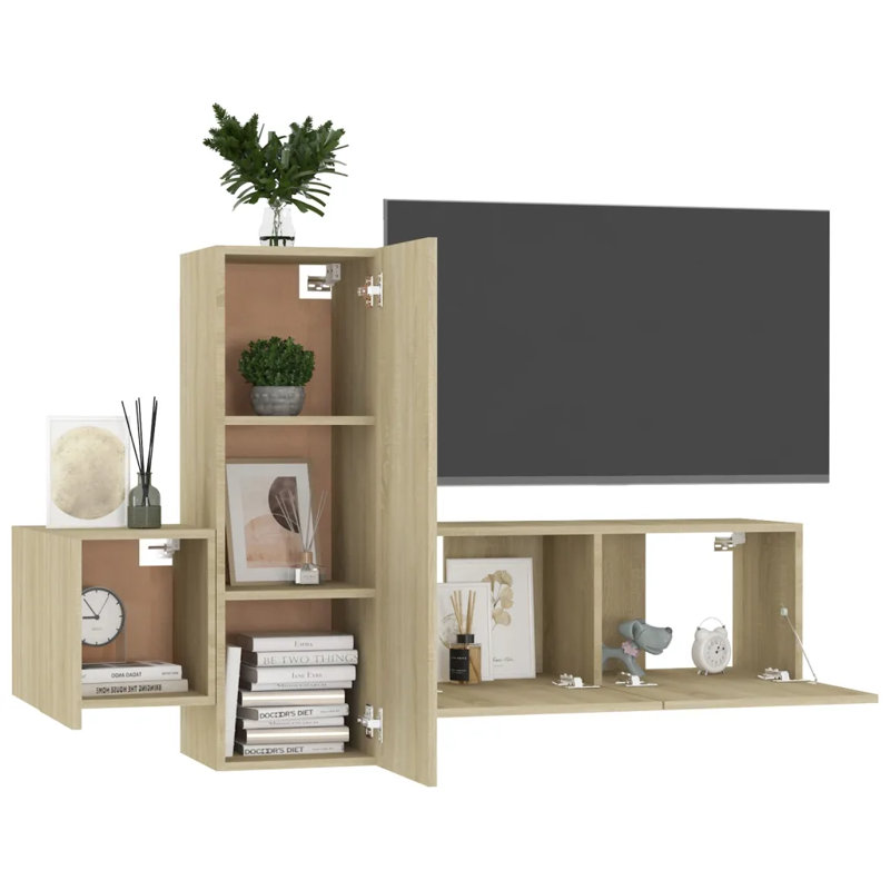 Gillings Unfinished Entertainment Centre for TVs up to 88", Sonoma Oak