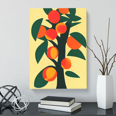 Abstract Peach Tree - Wrapped Canvas