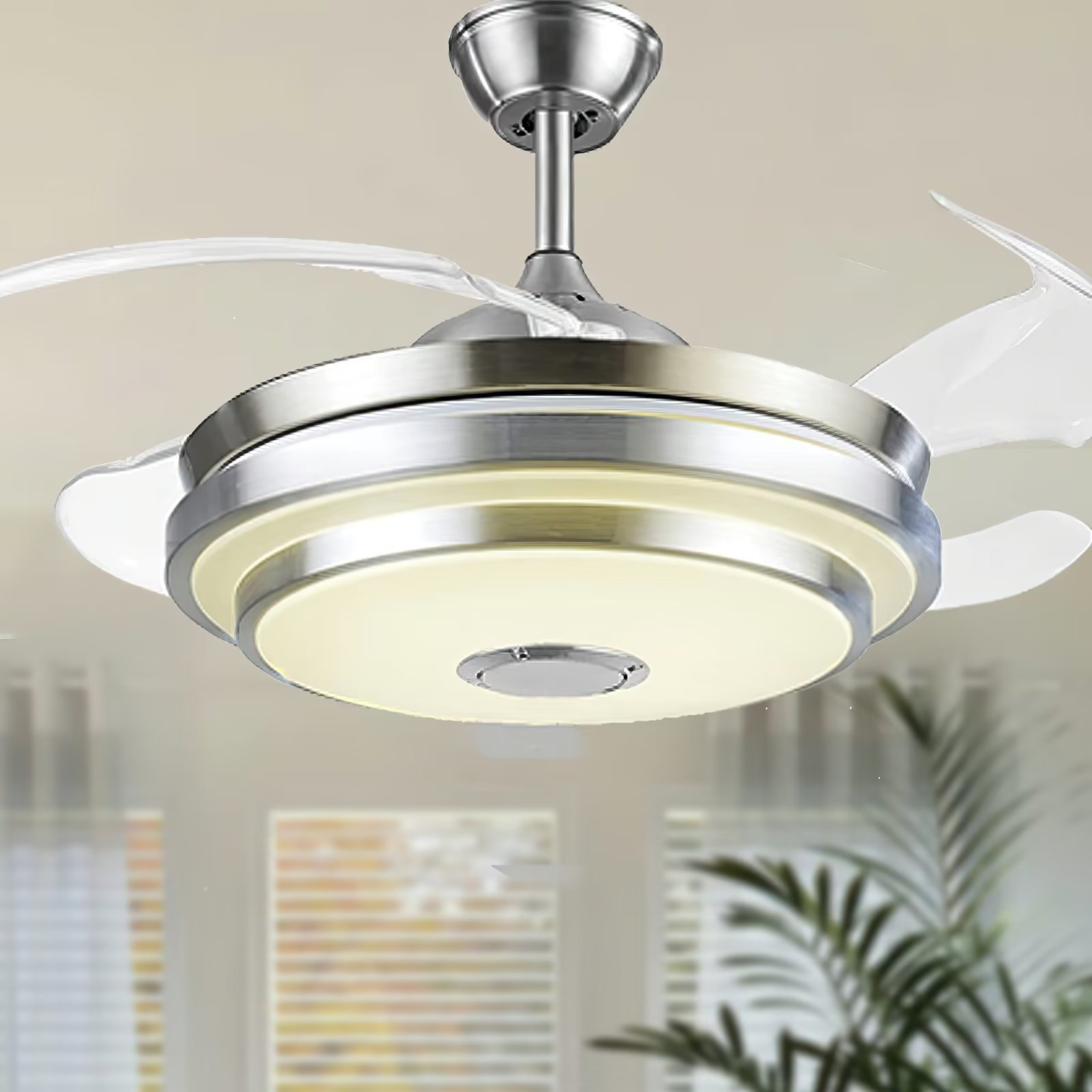Dontavius 42'' Retractable Ceiling Fan, Led 3 Color Brightness Adjustable  Chandelier Ceiling Fan