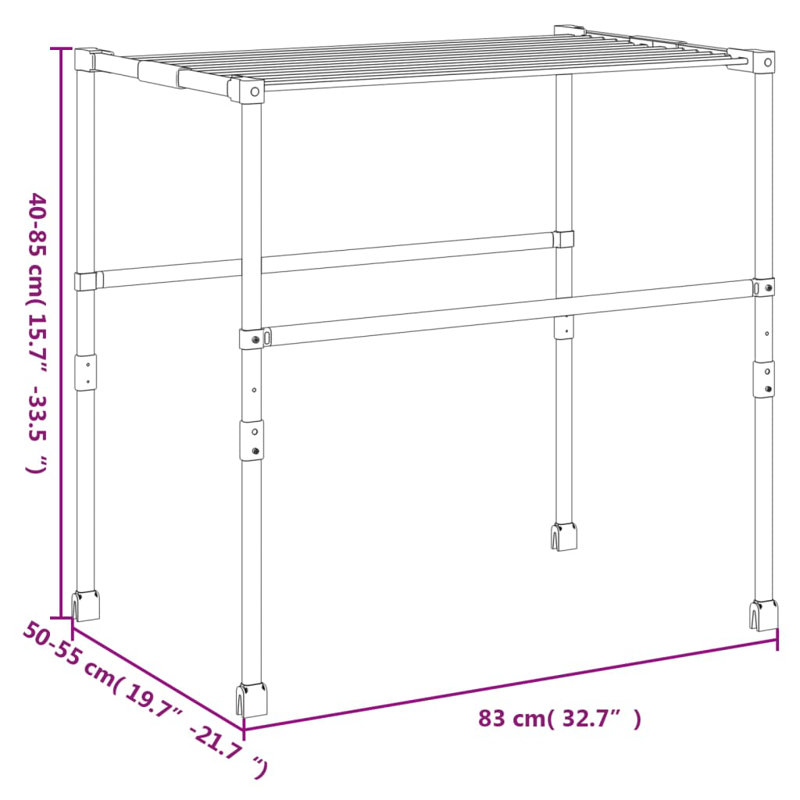 Laundry Dryer 83x(50-55)x(40-85) cm Aluminium