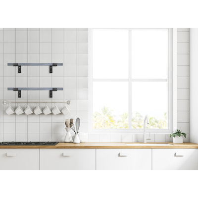 Arriyanah 2 Piece Solid Wood Bracket Shelf
