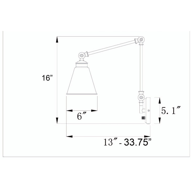 Beckham Stainless Steel Swing Arm Sconce | Adjustable Light